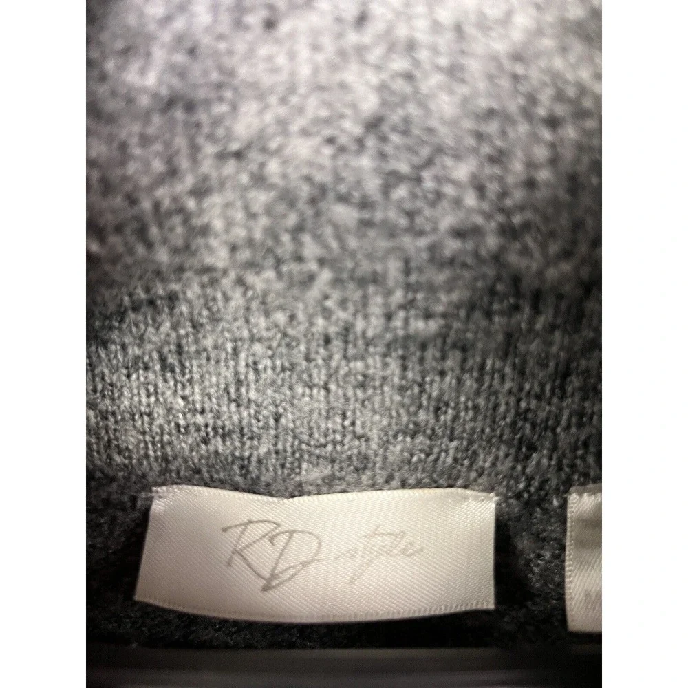 RD Style Sweater Womens Medium Grey Cowl Neck Marled Pullover Raglan‎ Knit